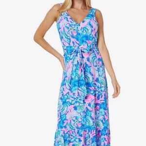 Lilly Pulitzer Madsen V-Neck Midi Dress in size Medium